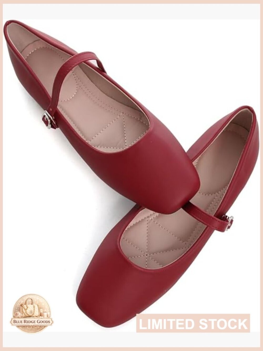 Square Toe Mary Jane Ballet Flats Buckle Strap Dressy Comfortable Flats Loafers